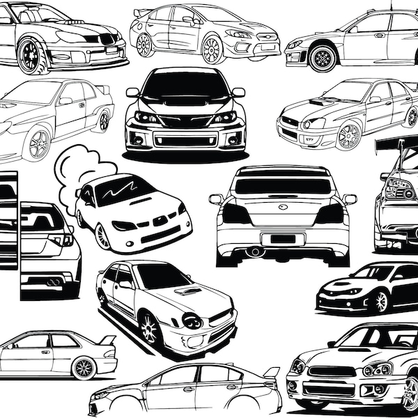 WRX / STI Themed Rally Car SVGs File Pack! *Highest Quality*