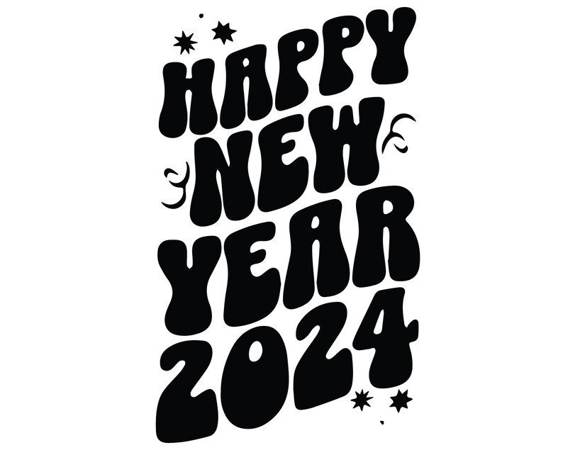 Happy New Year 2024 NYE SVG File Download instant Download Etsy