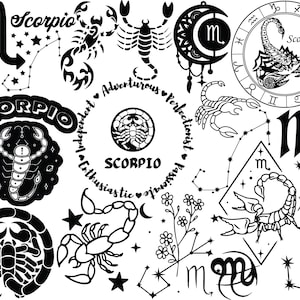 Skorpion Sternzeichen Horoskop Themed SVG Datei Pack! *Höchste Qualität*