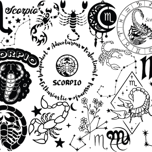 Scorpio Zodiac Sign Horoscope Themed SVGs File pack! *Highest Quality*