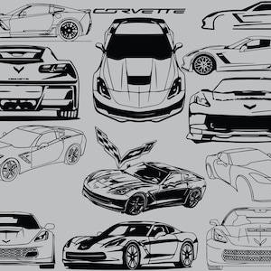 ¡Paquete de archivos SVG con temática de C7 Sports/Muscle Car! *Descarga inmediata*