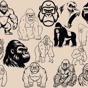 Gorilla Animal Themed SVGs File Pack! *Highest Quality*
