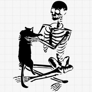 Skeleton Holding Cat SVG File! *Instant Download* *Highest Quality*