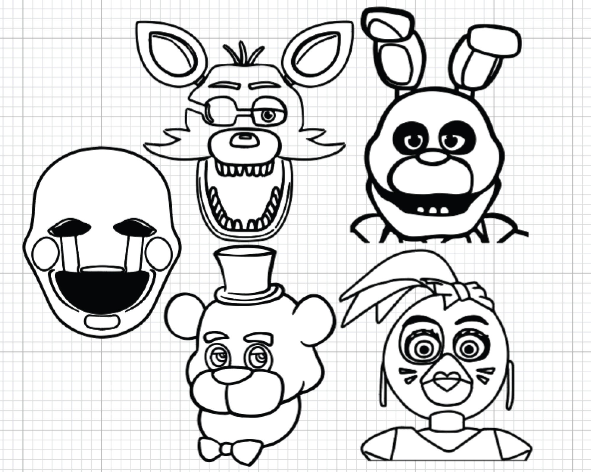 FNAF Characters, Freddy, Chica, Bonnie, Foxy, Themed Svgs File Pack highest Quality - Etsy