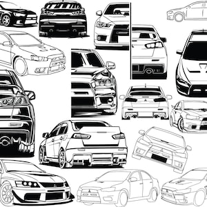 ¡Paquete de archivos SVG de coches con temática del Evo X! *Máxima calidad*