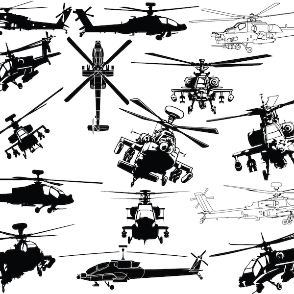 Apache-Hubschrauber-Themen-SVG-Dateipaket! *Höchste Qualität*