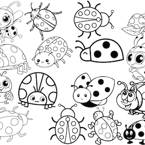 Pacchetto di file SVG a tema coccinella carina/kawaii/adorabile! (Massima qualità) (può essere convertito)