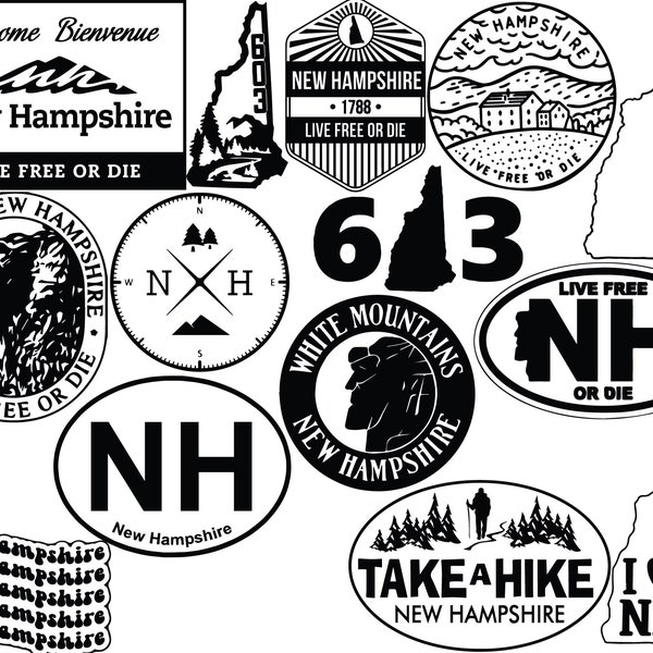 NH State Themed Mixed SVGs File Pack! *Highest Quality* New England SVGs! New Hampshire SVGs