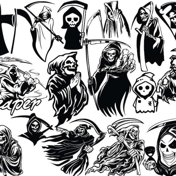 The Grim Reaper Themed SVGs File Pack! *Highest Quality*