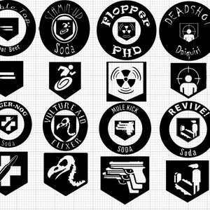 Perk Machine Icons / Perk Bottle Logos SVGs File Pack! Zombies SVGs!