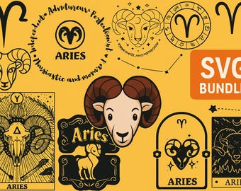 Aries Zodiac Sign Horoscope SVGs File Pack! *Highest Quality*