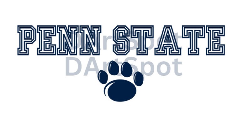 Outlined Penn State With Paw SVG, PNG &amp; Jpg - Etsy