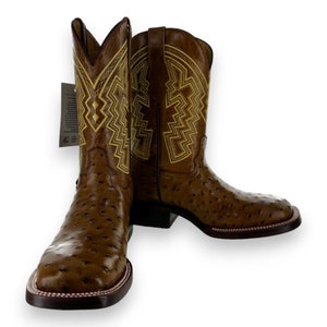 Franko Boots Mens Bulldog Grabado Avestruz Miel