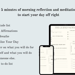 Minimalistic Morning Planner, Daily Routine, Habit Tracker, Digital Download, 100% Editable in Canva, Morning Routine, Mindfulness Activity
