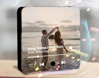 Magnet musique personnalisé pour réfrigérateur - Cadeaux musicaux personnalisés Magnets pour album photo avec votre texte - Cadeaux d'anniversaire pour la famille