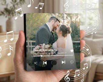 Benutzerdefinierte Musik-Magnet spielt Lied, personalisierte Geschenke für ihn, Jubiläumsgeschenk für Freund Foto Kühlschrankmagnet wiederaufladbarer Lautsprecher