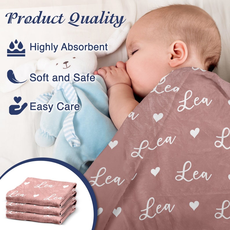 Custom Baby Blanket, Personalized Baby Girl Name Blanket, Baby Shower Gift Personalized Baby Gift Custom Gift zdjęcie 2