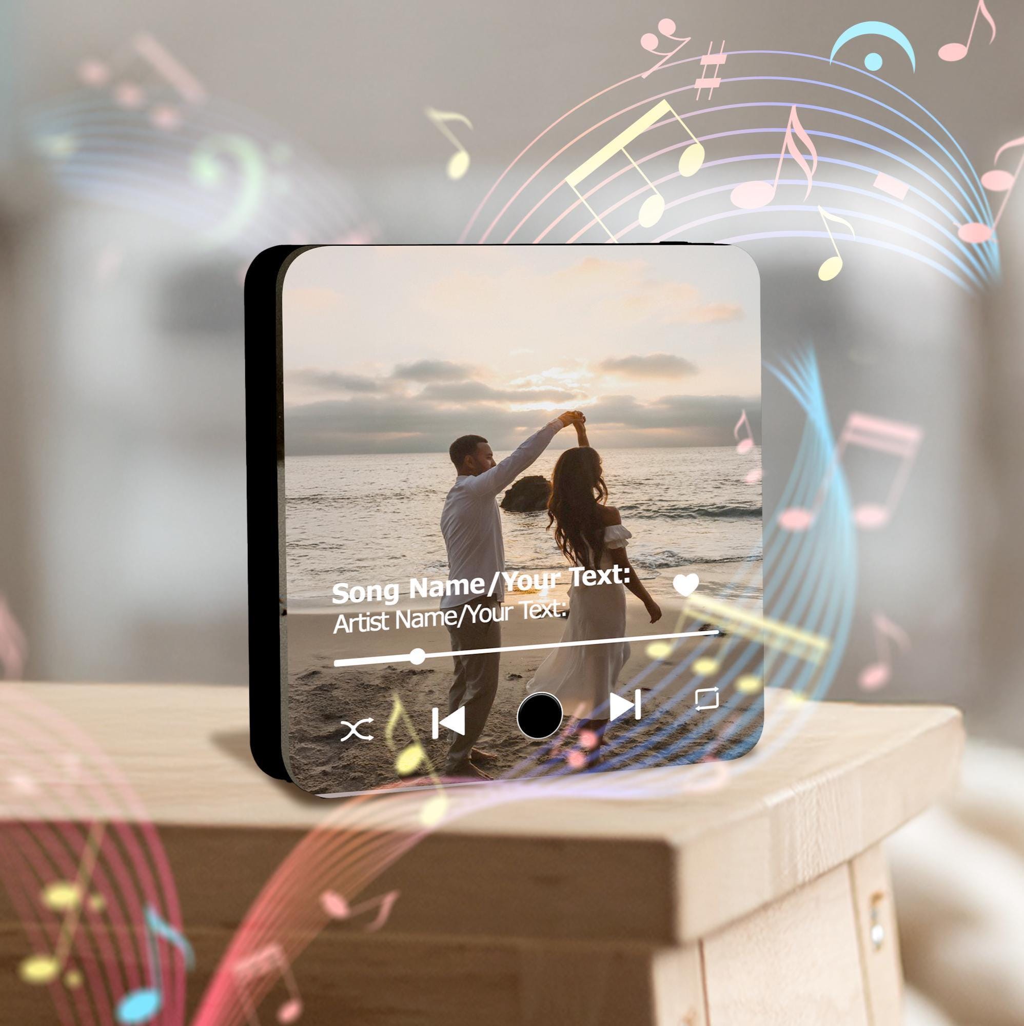 Custom Music Fridge Magnet With Photo & Song Personalized