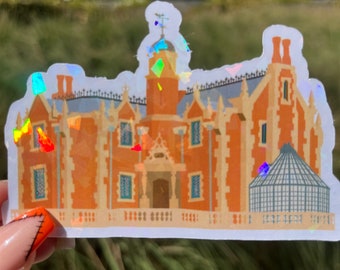 East Coast Spooky Mansion Holographic sticker