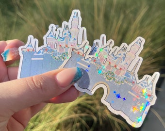 Snowy West Coast Sleeping Beauty Castle Holographic Sticker