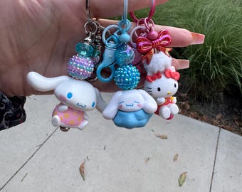 Hello Kitty Beaded Keychain: Hello Kitty and Cinnamoroll