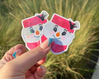 Christmas Fantasy Snowperson Sticker- Agnes