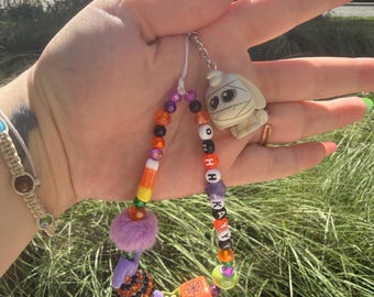 Mummy Donkey Doorable Beaded Phone/ Bag Charm- Halloween edition