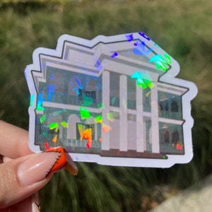 West Coast Spooky Mansion Holographic sticker