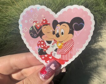 Kissing Mouse Couple Valentine’s Day Holographic sticker