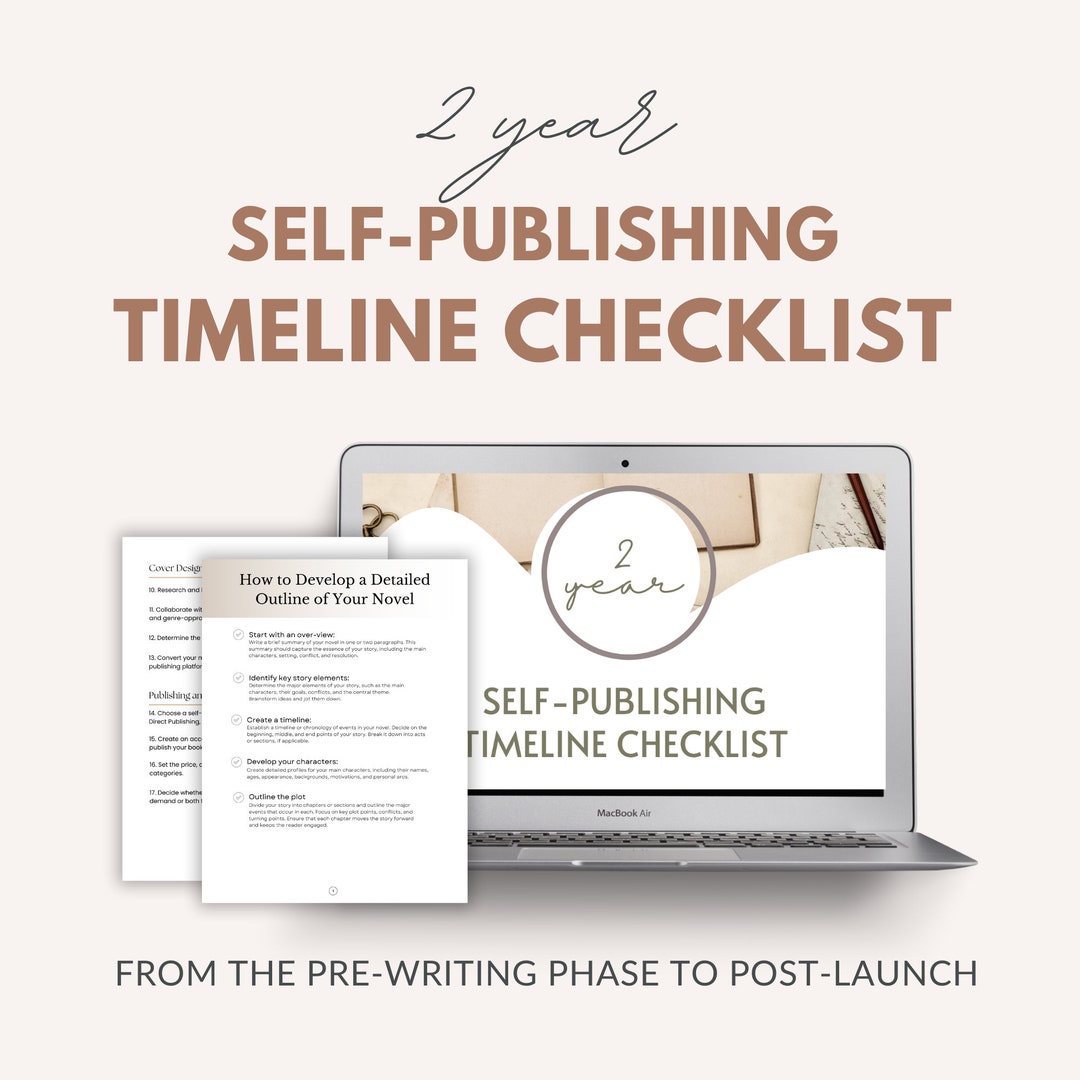Selfpublishing Timeline Checklist 2 Years From Etsy