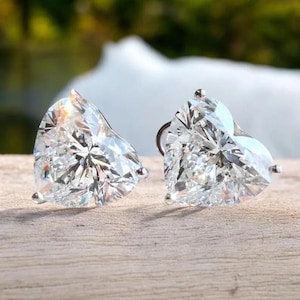 2.00 Carat Herz Cut Labor gewachsener Diamant Solitär Ohrring / gh / vs / vvs lab erstellter Diamant / IGI Zertifizierter Herz-Verlobungs-Herz-Ohrring