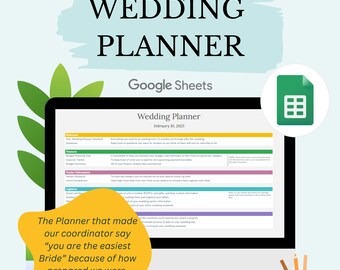 The Complete Digital Wedding Planner | Everything you need to plan your wedding | For Google Sheets | All-in-one Digital Guide