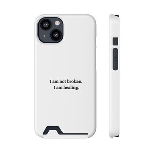 Funda para teléfono con tarjetero, regalo inspirador para empoderamiento, accesorio motivacional, recordatorio de autocuidado, regalo para él, regalo para ella