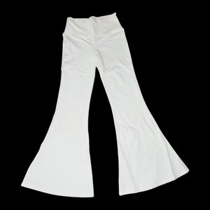 Lady Satin Flared Pants Faux Ice Silk Trousers Bell-bottoms High Waist  Fashion