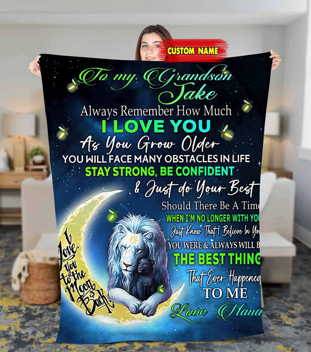 Personalized Blanket to My Grandson Fleece Sherpa Blankets Etsy Australia