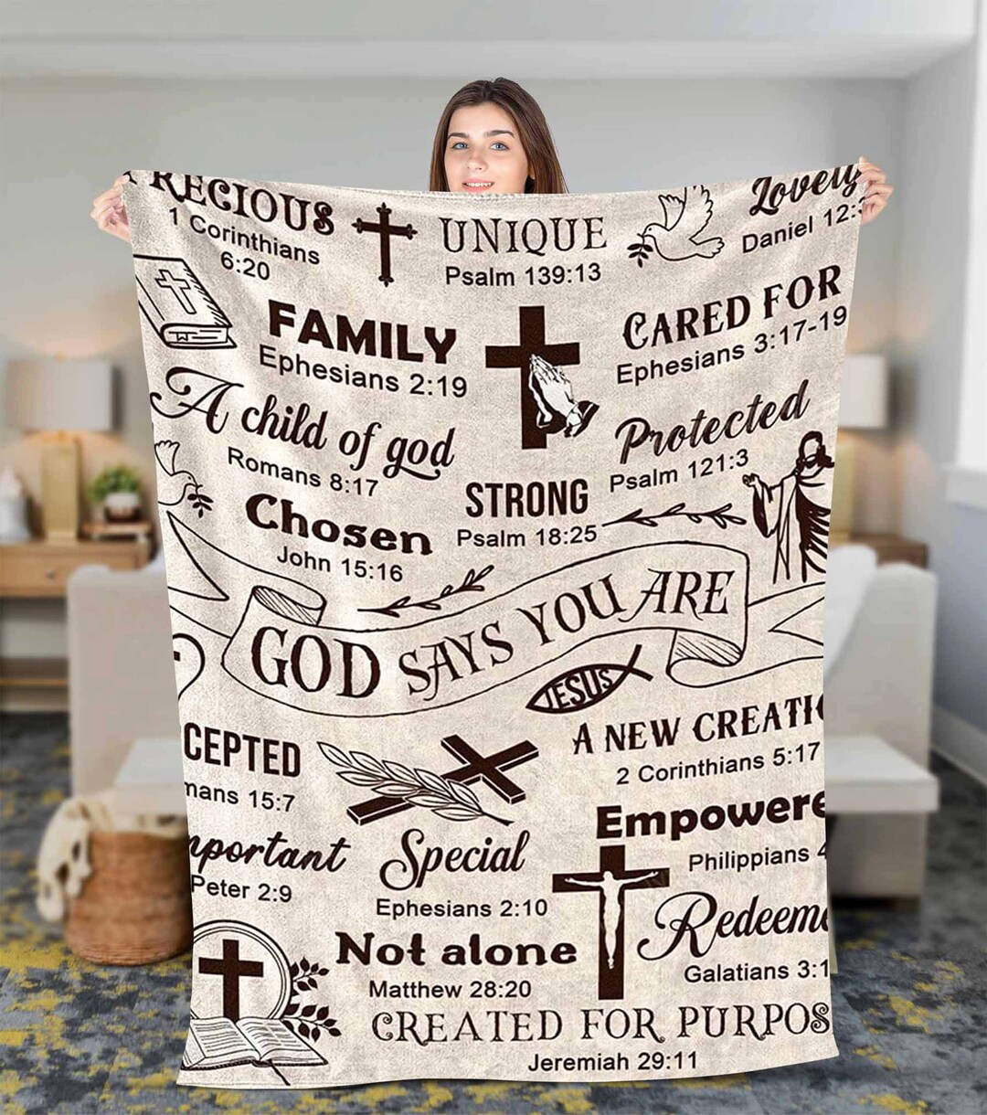 Christian Throw God Says You Are Bible Verse Fleece Sherpa Etsy