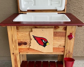 Custom-made, NFL wooden coolers