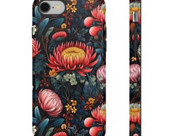 Botanical Australian Native Flowers Tough Phone Case, Protective Floral Phone Cover, Nature Lover Gift, Botanical Print Phone Case, Stylish