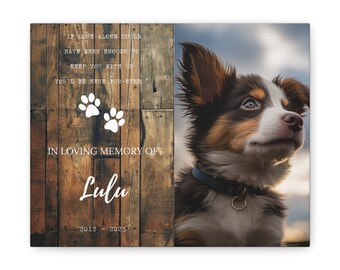 Custom Photo Pet Memorial Canvas, Dog Passed Away Gift, Pets In Remembrance, Dog Memorial Gift, Pet Loss Gifts, Loss of Dog Gift, Dog Canvas