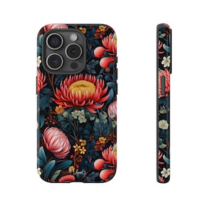 Funda resistente para teléfono con flores autóctonas australianas, funda protectora floral, regalo para amantes de la naturaleza, funda para teléfono con estampado botánico