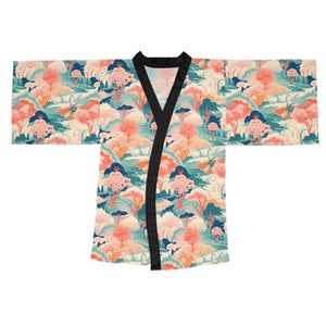Japanese Garden - Long Sleeve Kimono Robe (AOP)