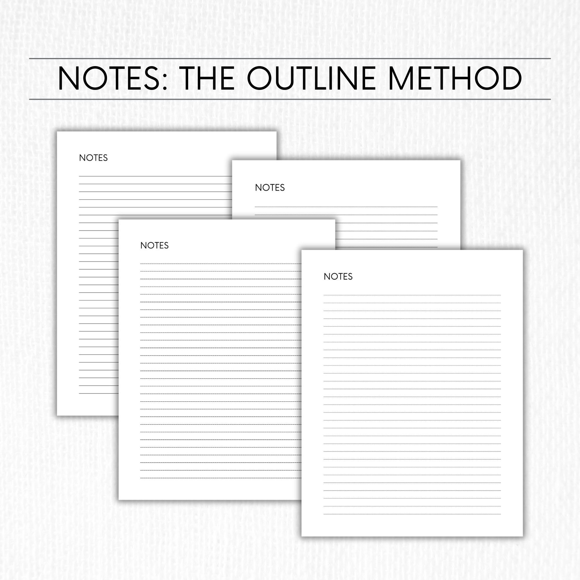 4x A Page Notes.pdf Notes Printable Pages | Note-taking Page Digital | Cornell Notes Paper ...