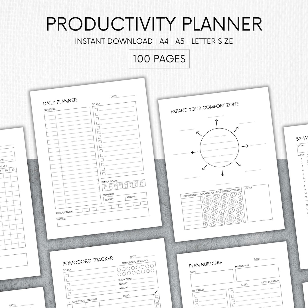 Productivity Planner Printable | Life Organizer Planner | ADHD Planner ...