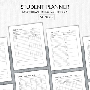 Student Planner Printable | Student Digital Planner | Academic ...