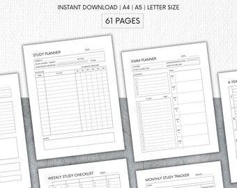 Student Planner Printable | Student Digital Planner | Academic Printable Planner | Study Planner Template A4 A5 Letter