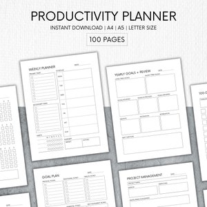 Productivity Planner Printable I ADHD Printable Planner I Life Organizer Planner I Productivity Planner Template