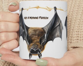 Batty Bedtime! Nocturnals Wake Yourself Up With This Custom Art Mug Design, Halloween Bat