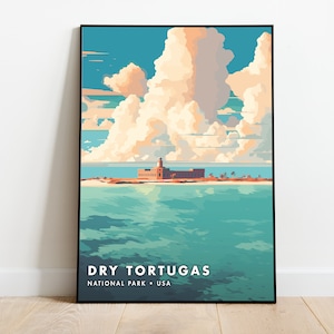 Impresión artística del Parque Nacional Dry Tortugas: Decoración escénica de los Cayos de Florida