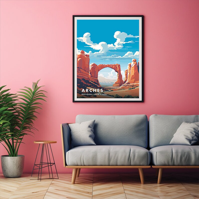 Arches National Park Poster Print Majestic Landscape Wall Art, Utah