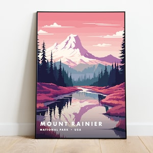 Mount Rainier Art Print | National Park Decor | Scenic Landscape Wall Art | Nature Lover Gift | Printable Home Accent | Washington Vista
